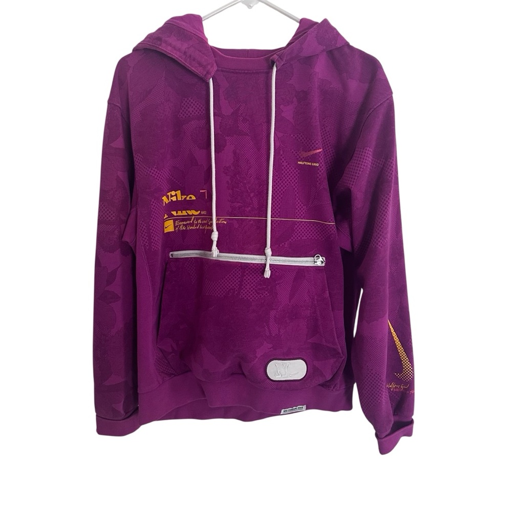 Nike Standard Issue Halftone Grid Basketball Pullover Hoodie Purple Men's S